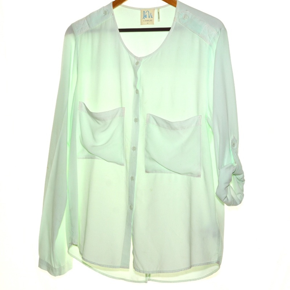 Light green silky blouse